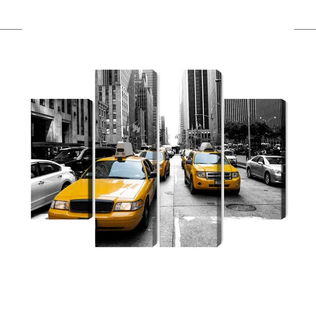 Image en plusieurs parties de taxis à New York