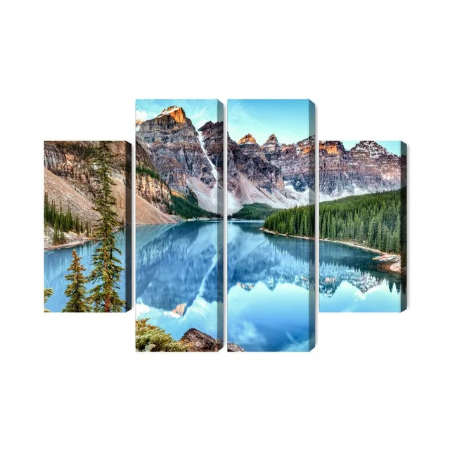 Imagem multiparte do Lago Moraine no Parque Nacional de Banff, Canadá