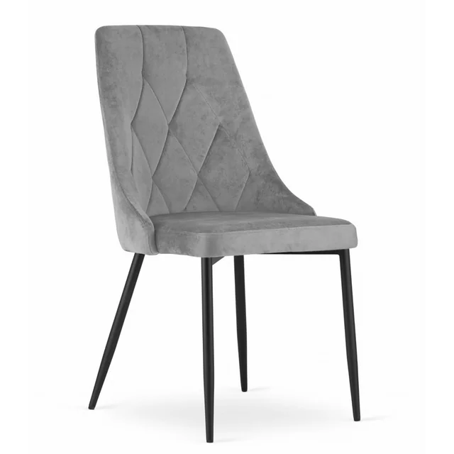 IMOLA stol - ljusgrå sammet x 1