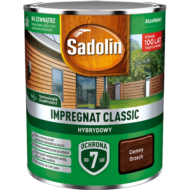 Impregnación de madera de nogal oscuro Sadolin Classic 9L