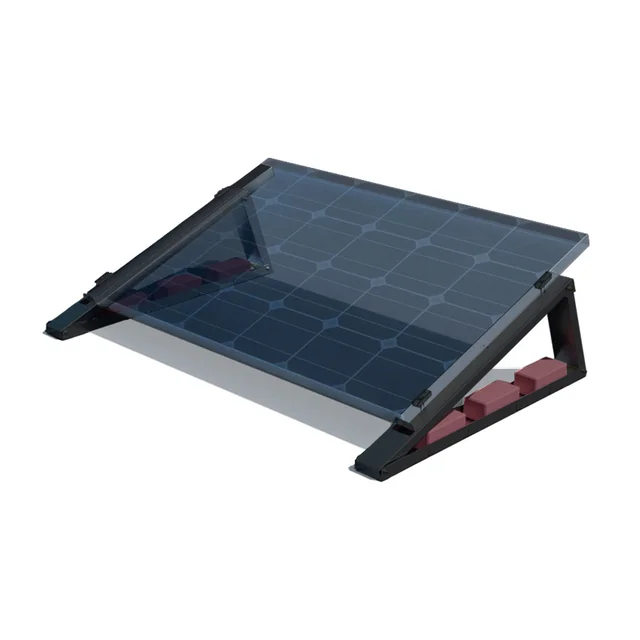 Înălțime acoperiș plat – set „Flat-Flex” Black Line – pentru 1 x modul PV
