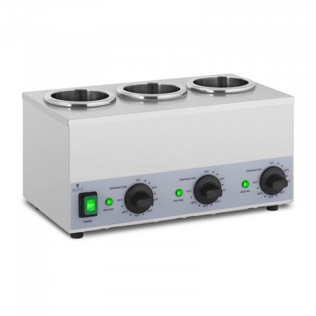 Încălzitor de sos - 3 x 1 l - panou de control inferior - Royal Catering ROYAL CATERING 10012710 RCSW-17