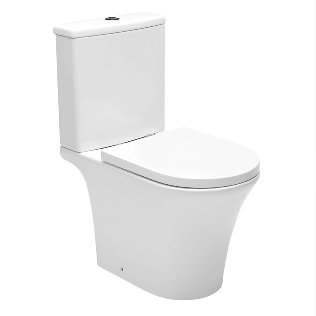 Indbygget toilet Swiss Aqua Technologies, Brevis Rimfree, med langsomt sænkende låg