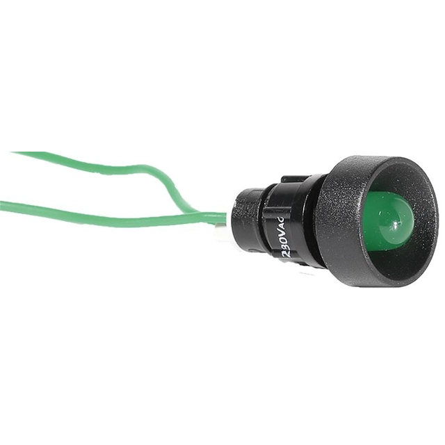 Indicator luminos LED D=10mm verde 230V LED AC LS 10 g 230AC