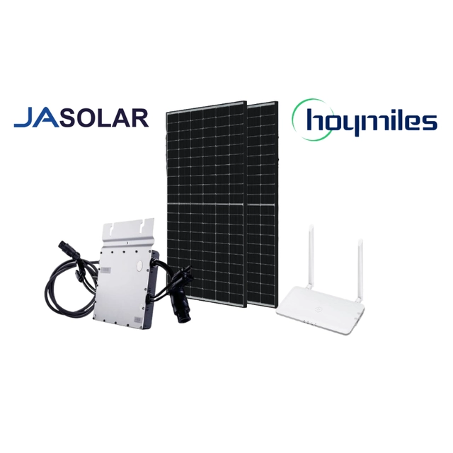 Indstil 3.85kW:HOYMILES HM-700*5+JA SOLAR 385W MR*10+ DTU-PRO+hanstik og stik