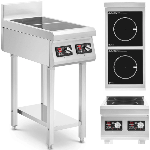 Induction cooker 2 free-standing burner 400 V 2 x 3500 W