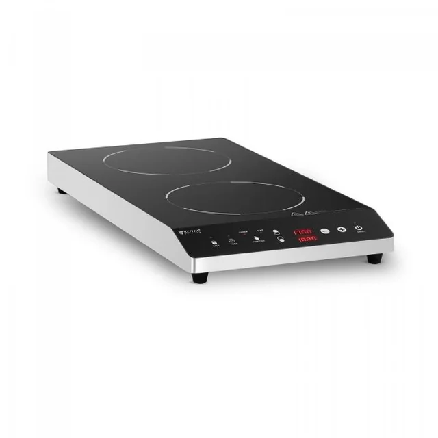 Induction cooker - Ø26 cm - 1800 W - two-burner ROYAL CATERING 10011748 RCIC-1800P6