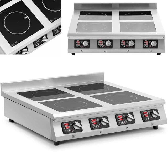 Induction cooker 4 countertop burner timer 400 V 4 x 3500 IN