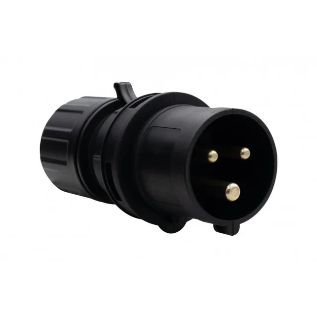 Industrial plug - portable 16A/3P 200V-250V /FE/ IP44 black F7.0143