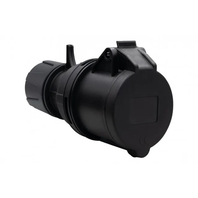 Industrial socket - portable 32A/3P 200V-250V /FE/ IP44 black F7.0148