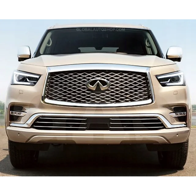 Infiniti QX80 - Calandre à bandes chromées, réglage du pare-chocs factice chromé