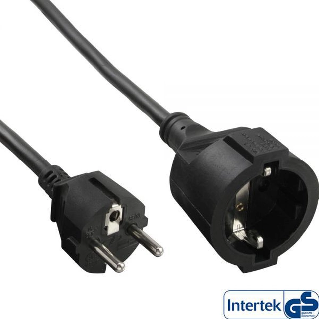 InLine Power extension cable, black 3m (16403)