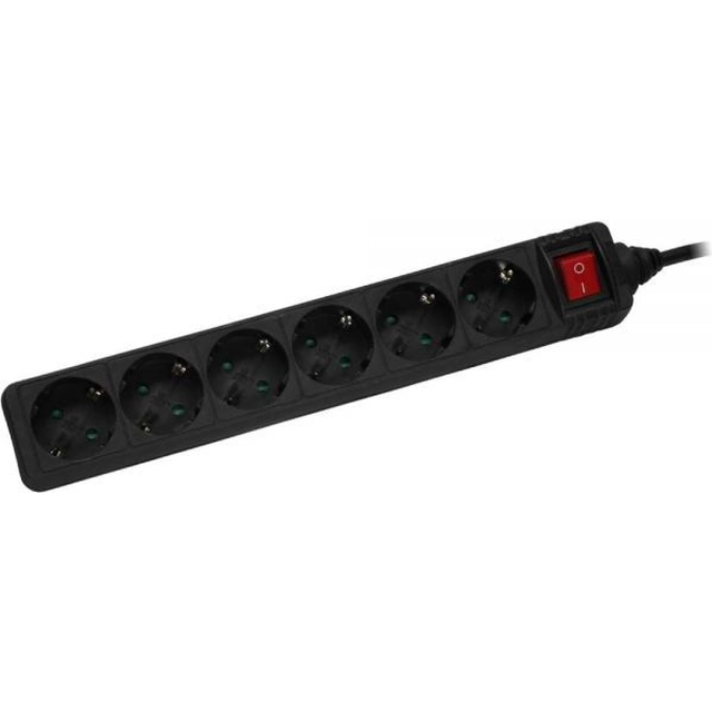 InLine power strip 6 sockets 3 m black (16463T)