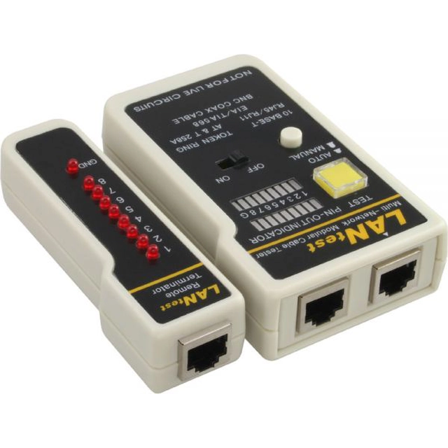 Inline-tester is beveiligd tegen BNC / RJ11 / RJ45 (79998)