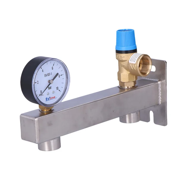 INOX safety group 6 bar with valve and pressure gauge CMP510