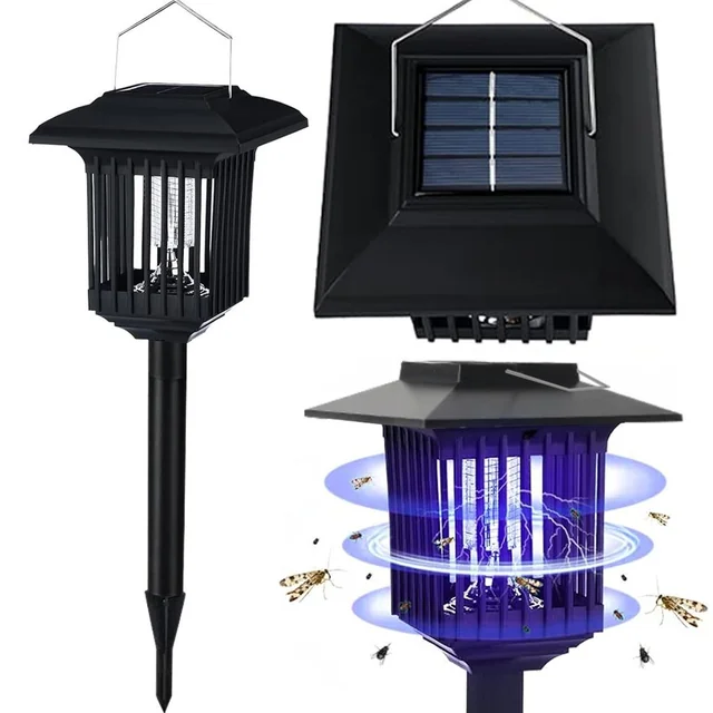 Insecticidal LED solar garden lamp J-22 Black