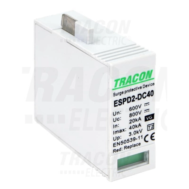 Inserir T2 pára-raios tipo DC VG 600V ESPD2-DC40-600VG