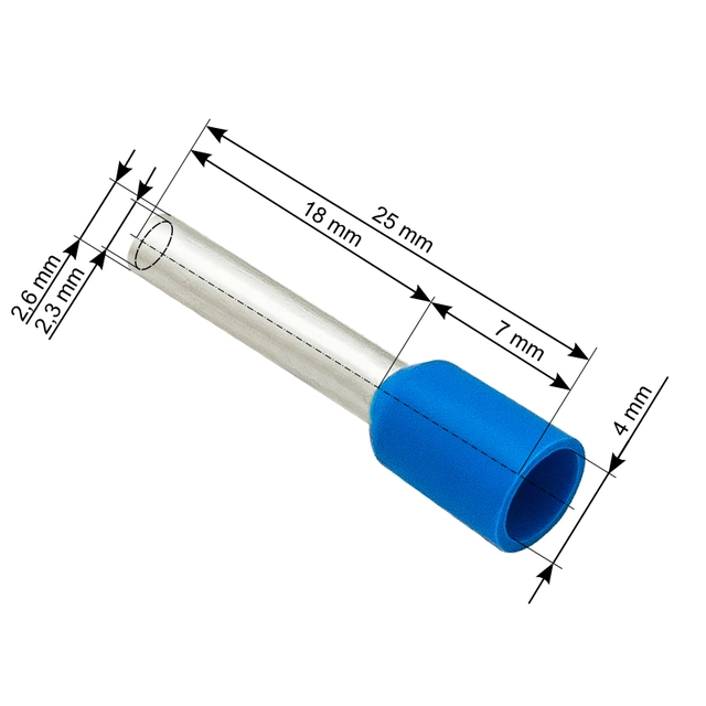 Insulated connector sleeve 2,5/18 100 Pcs