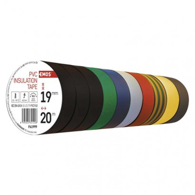 Insulating tape 19/20 MIX set 10 pc (various colors)