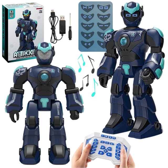 Interactive Robot, Voice Controlled, Remote Controlled, LED Diodes, Sings, Dances, Talks