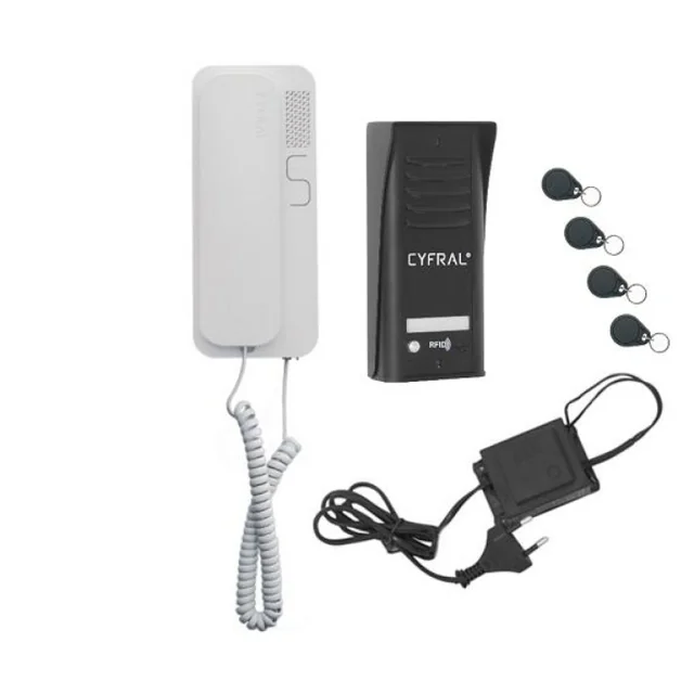 Intercomunicador CYFRAL - conjunto 1NR COSMO negro RFID