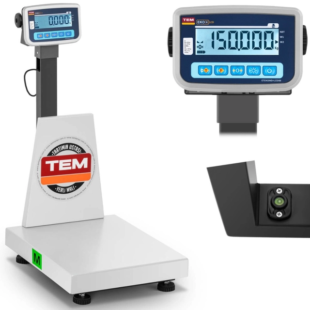 Interface op industriële platformschaal RS232 150 kg /50 g LCD M LEGALISATIE