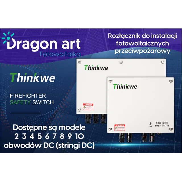 INTERRUPTEUR DE PROTECTION INCENDIE DISJONCTEUR DE COURANT THINKWE FIRE 10xDC circuits PV