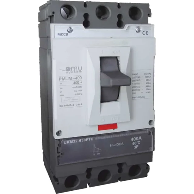 Interrupteur industriel USOL 630A 3 pôles avec protection 690V 50kA MCCB