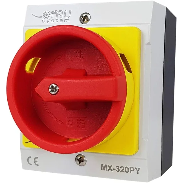 Interruptor 20A 4kw 0-1 ON-OFF 3 poli 400V AC IP65 cassette aplicado industrial