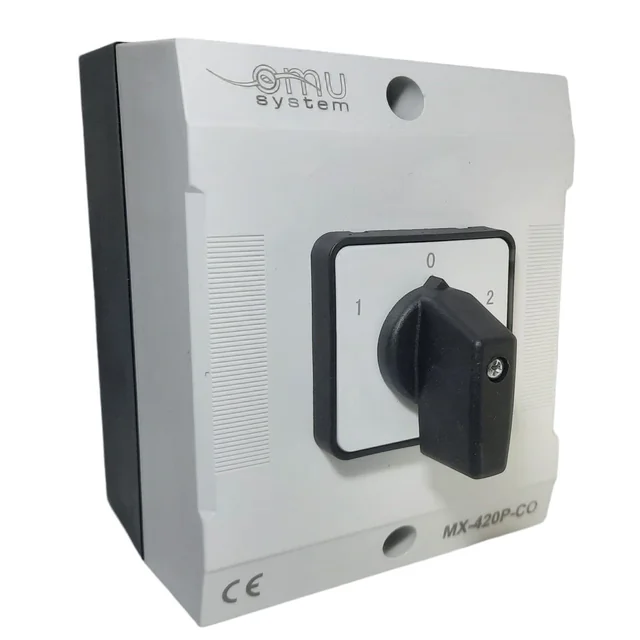 Interruptor 20A 4kw 1-0-2 4 poli 400V AC IP65 casete industrial aplicado para transferencia manual