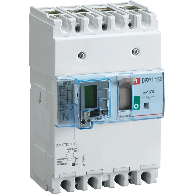 Interruptor de alimentación Legrand 4P 160A con módulo de corriente residual DPX3-I 160+BL.R. (420197)