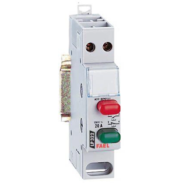 Interruptor de botão duplo monoestável Legrand 1NO+1NC para controlar receptores de eletricidade LP 312, verde-vermelho 412916
