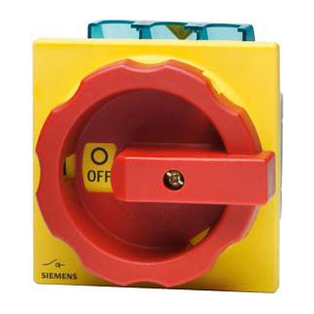 Interruptor de leva Siemens 0-1 3P 32A empotrado amarillo/rojo IP65 (3LD2254-0TK53)