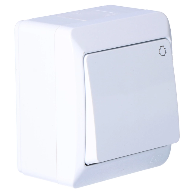 Interruptor de luz, montaje en superficie,IP44, blanco, HERMES