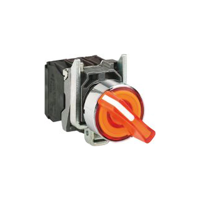 Interruptor Schneider Electric 2 perilla de posición 22mm naranja 1Z 1R sin retorno automático (XB4BK125B5)