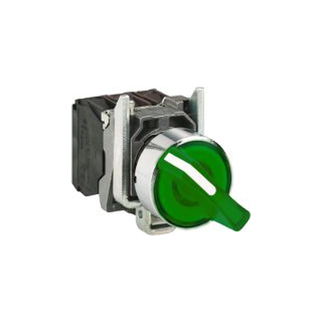 Interruptor Schneider Electric 2 perilla de posición 22mm verde 1Z 1R con retorno por resorte (XB4BK123B5)