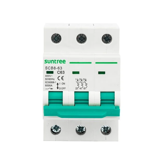 Interruttore automatico miniaturizzato Suntree (MCB) 20A 3P 6KA C