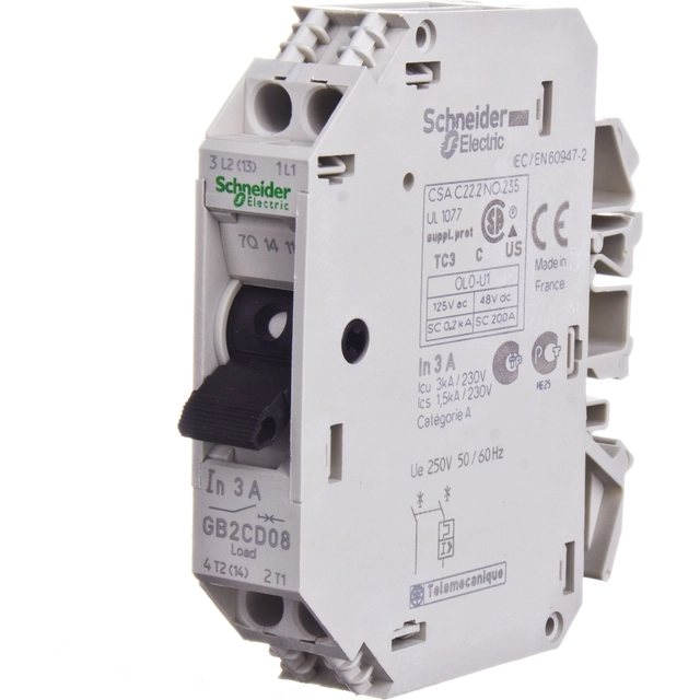 Interruttore magnetotermico Schneider Electric 1+N 3A CA (GB2CD08)