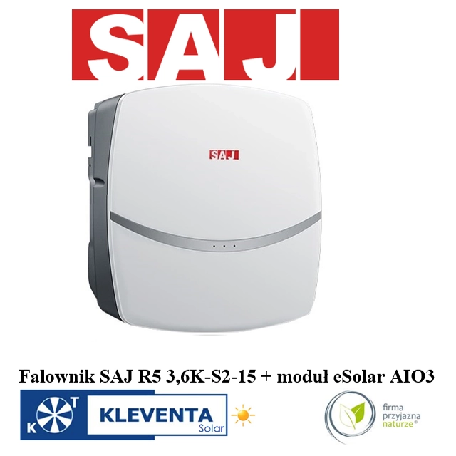 Inversor SAJ R5 3,6K-S2-15, 1-FAZOWY 3,6kW, 2 MPPT + módulo de comunicación universal eSolar AIO3 (WIFI+ETHERNET+BLUETOOTH)