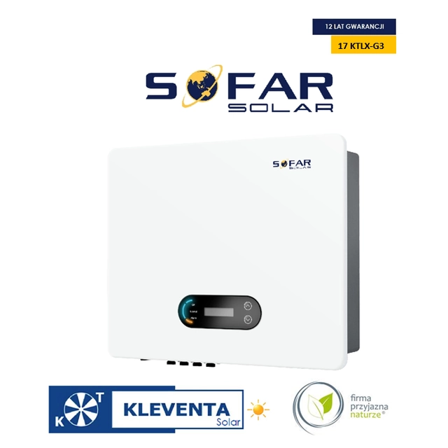 Invertor SOFAR 17 KTLX - G3 3-fazowy WIFI/DC 12 ani garanție