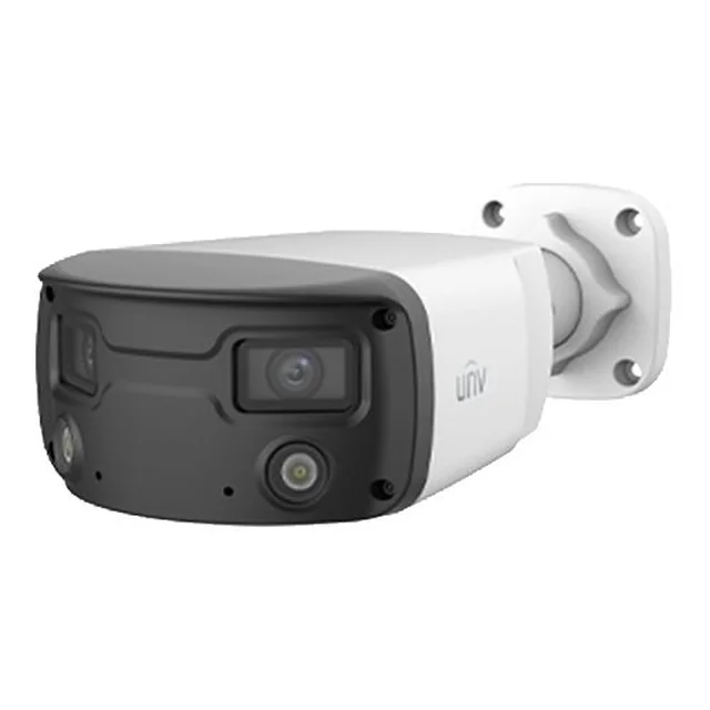 IP-camera Colorhunter-serie 4MP, Wit licht 30m, Audio, alarm, twee lenzen, PoE, IP 67, IK10 - UNV IPC2K24SE-ADF40KMC-WL-I0