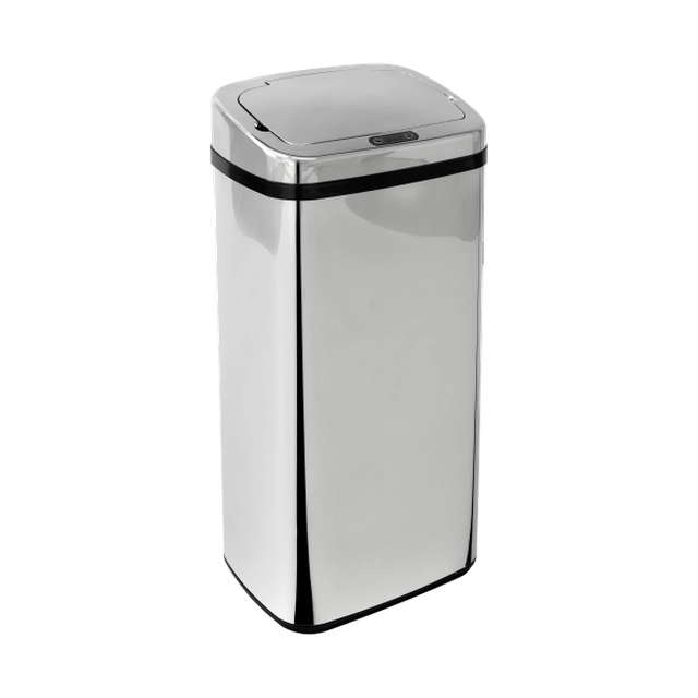 iQtech Clasik Quadrat 40 l, bezdotykový odpadkový koš hranatý, stříbrný