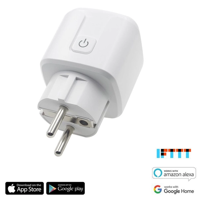 iQtech SmartLife WS020, intelligens Wi-Fi aljzat adapter, 16 A, fogyasztásmérés