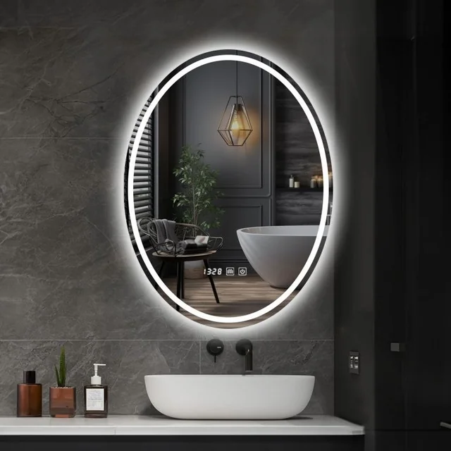 IREDA Bathroom mirror with LED lighting, 80 x 60 cm