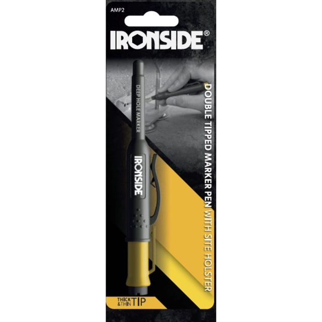 Ironside black permanent marker with two tips