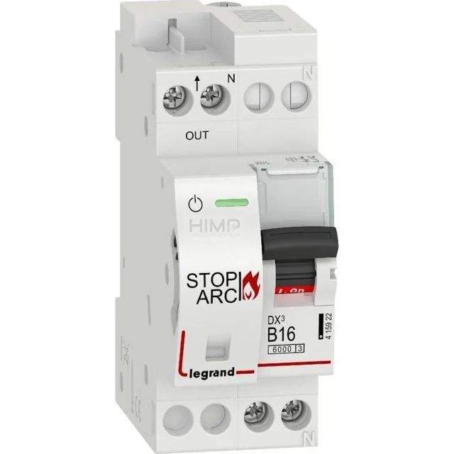 Іскровий сповіщувач Legrand DX3 STOP ARC інтегрований з перемикачем 1P+N 6kA B16 415922