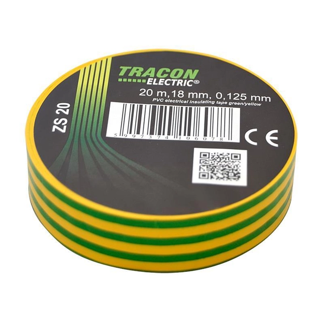 isolatieband 20mx18mm geel groen