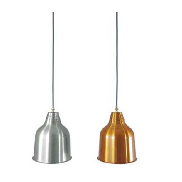 ITALIAN Heating lamp for heating food - available in gold and silver on a string