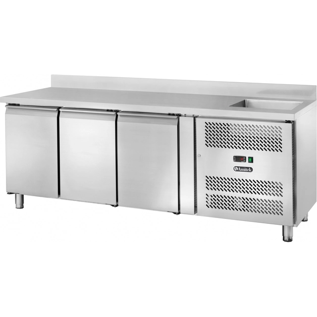 Italian Refrigerated Table With Sink 3-Drzwiowy Gn 1/1 Amitek 1010041