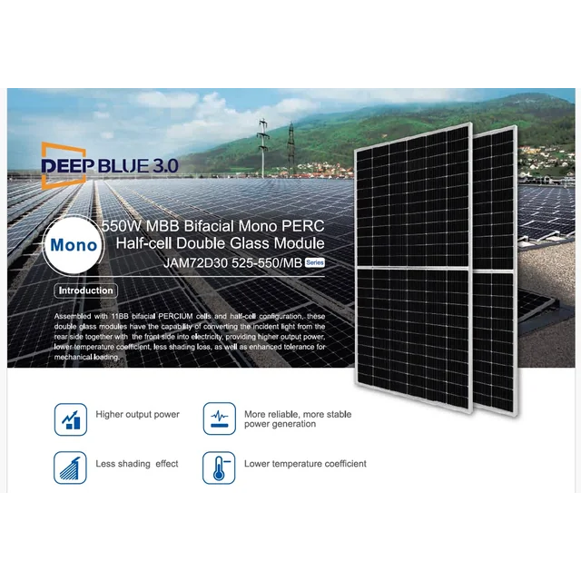 Ja Solar JAM72D30-550/GB bifacial jauns